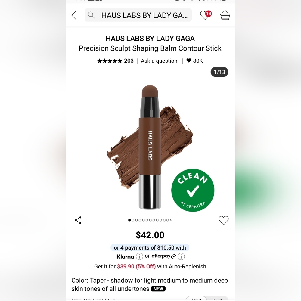Haus Labs By Lady Gaga Deep Brown Contour Stick Shade Taper